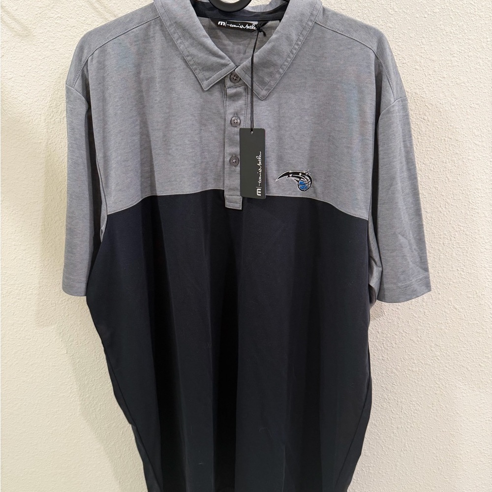 Travis Mathew Two-Tone Gray and Black Polo (Orlando Magic)